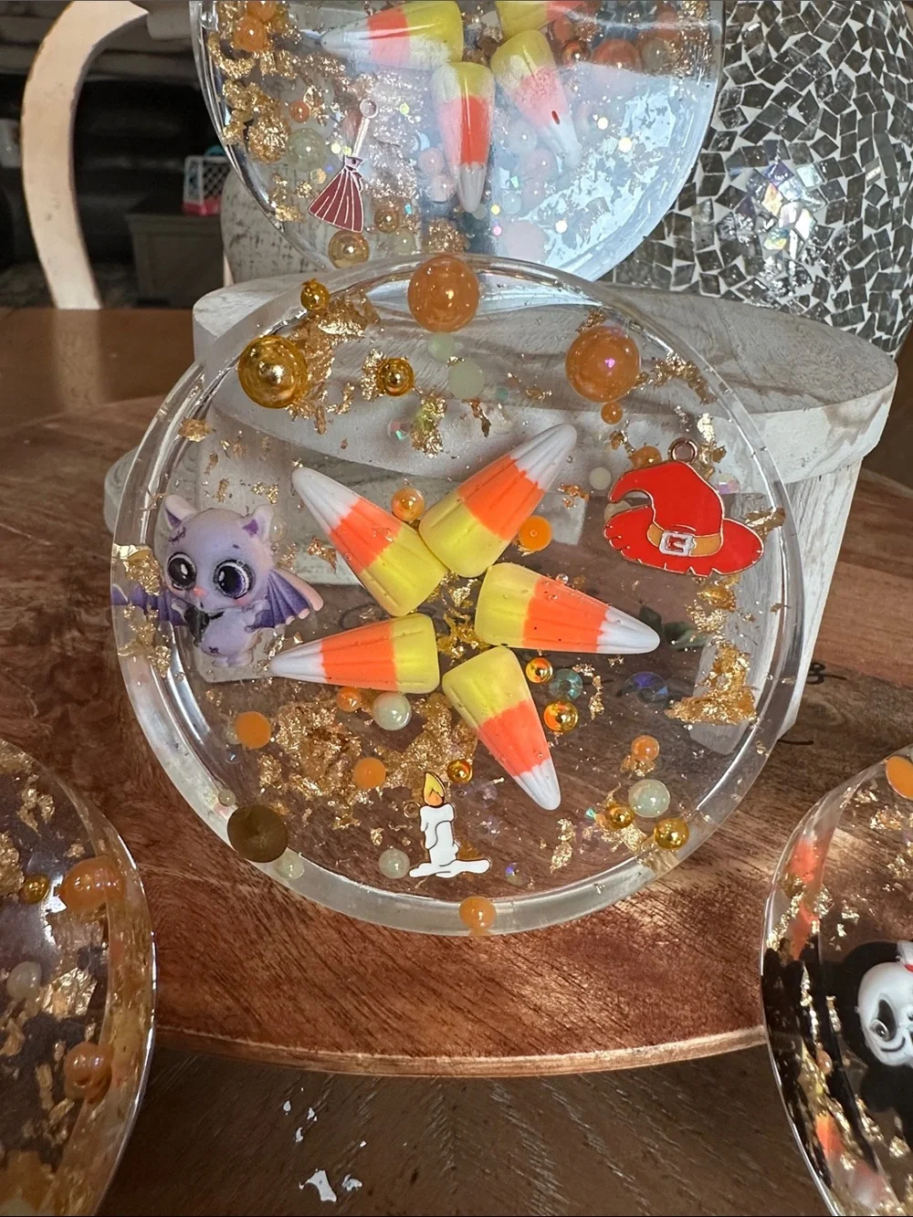 Handmade resin Halloween coasters (4)